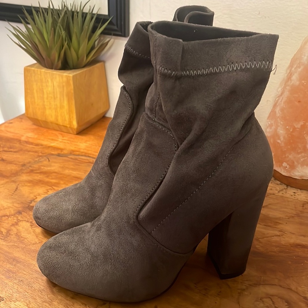 Grey Suede Boots